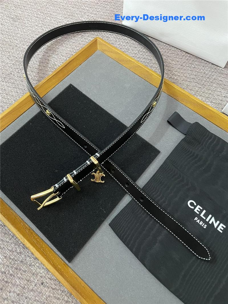 Ce1i*e embroidered belt in vintage calfskin