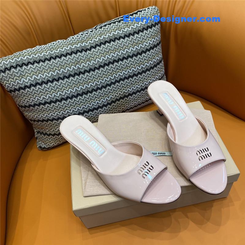 miumiu fish mouth high heel slippers