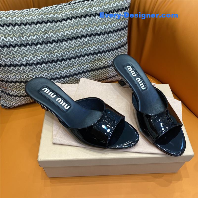 miumiu fish mouth high heel slippers