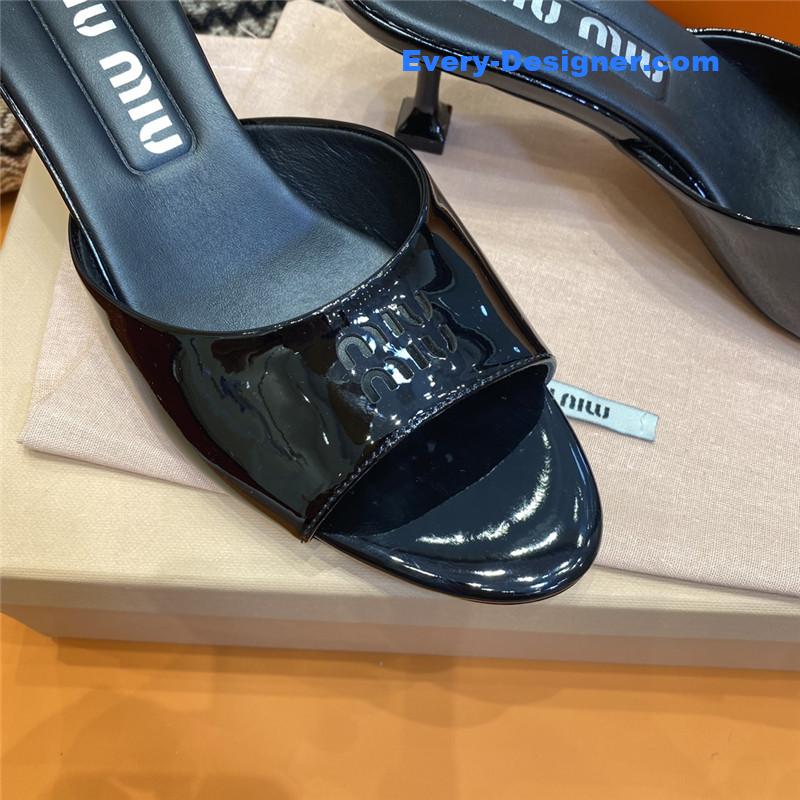 miumiu fish mouth high heel slippers