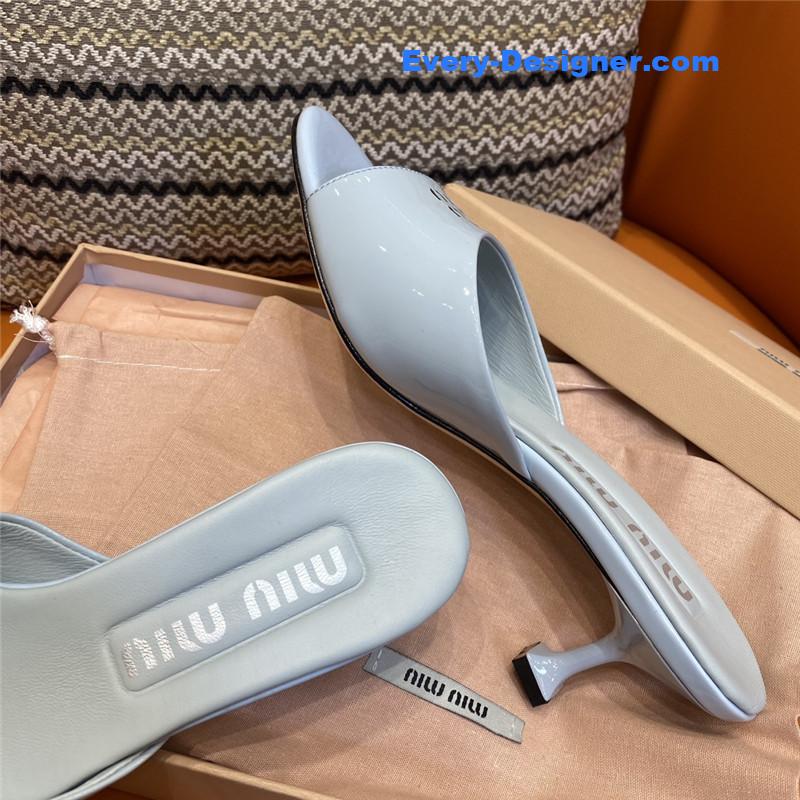 miumiu fish mouth high heel slippers