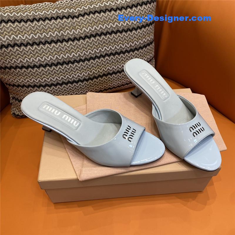 miumiu fish mouth high heel slippers