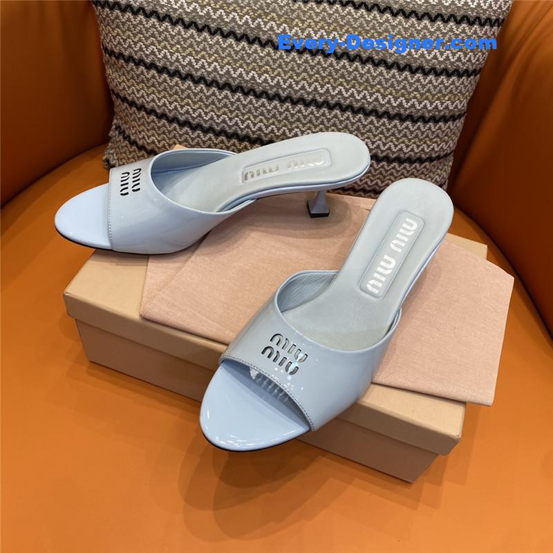 miumiu fish mouth high heel slippers
