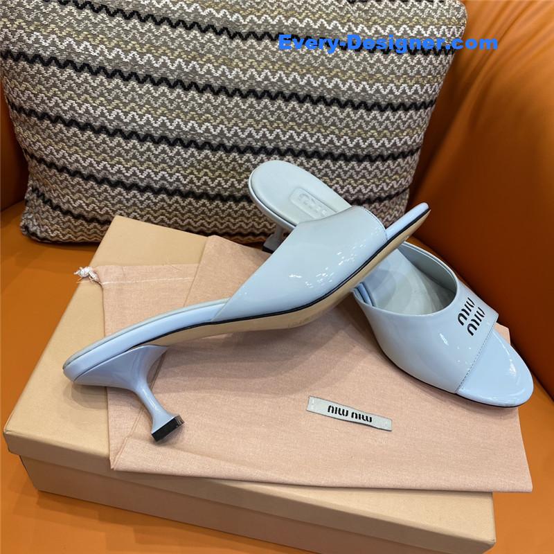 miumiu fish mouth high heel slippers