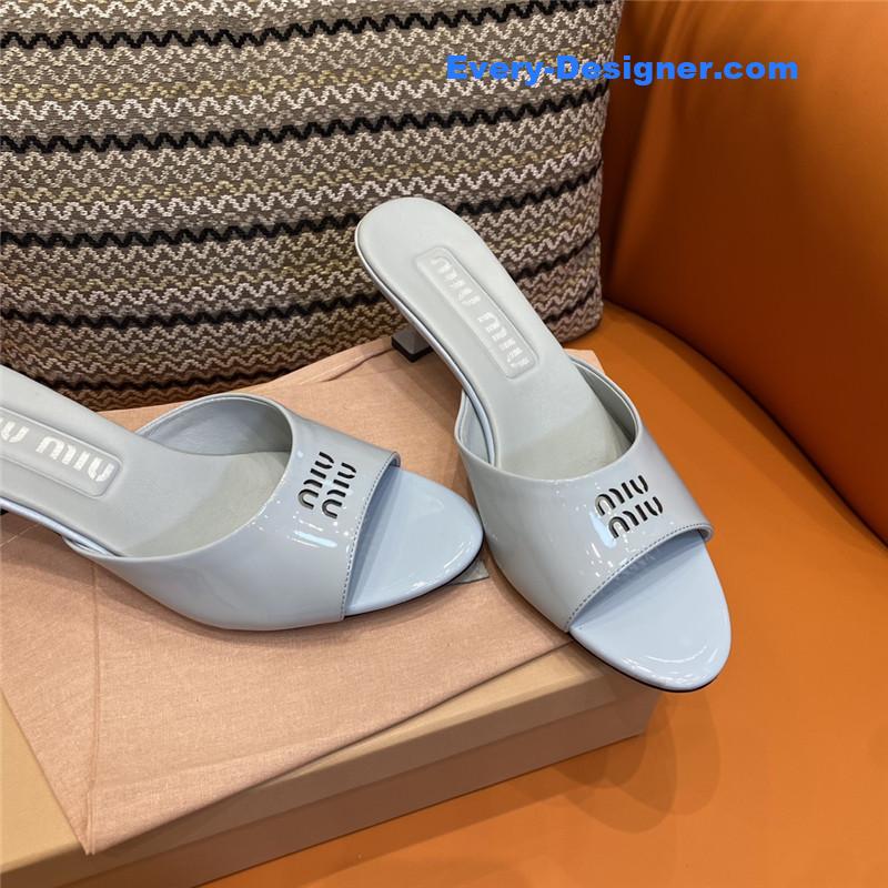 miumiu fish mouth high heel slippers