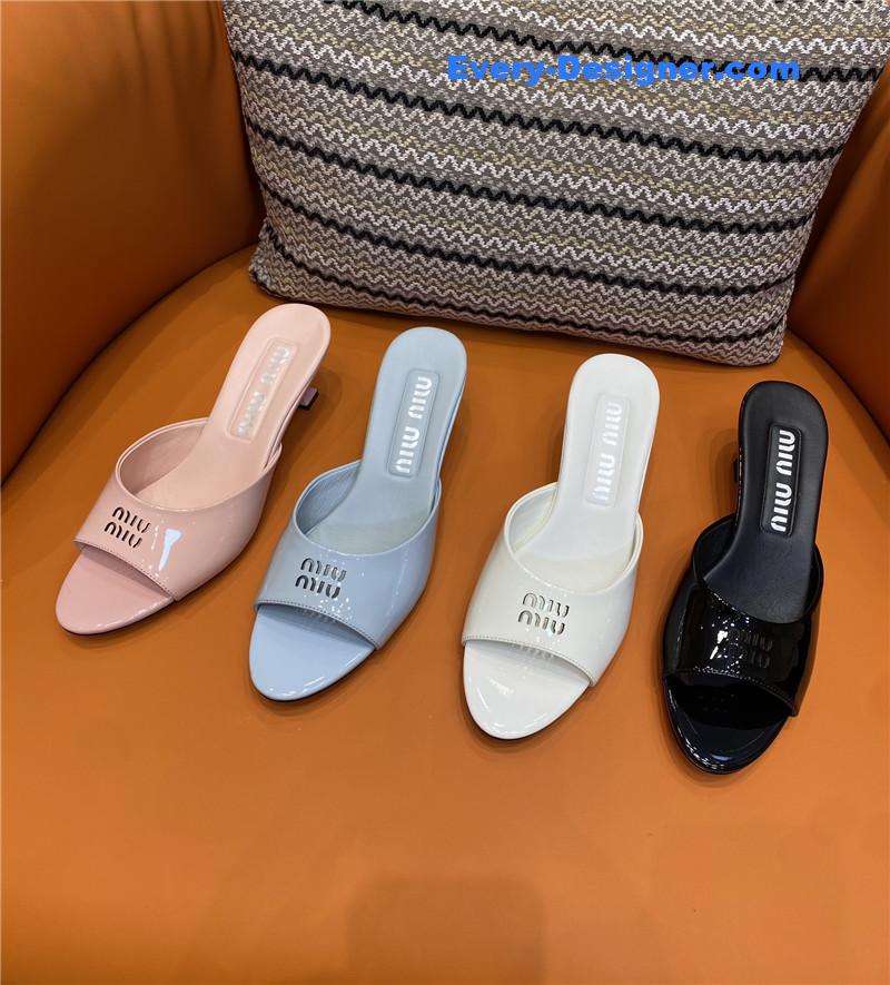 miumiu fish mouth high heel slippers