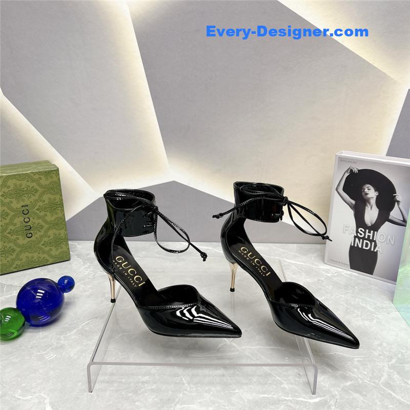 Gucci pointed toe metal high-heeled shoes