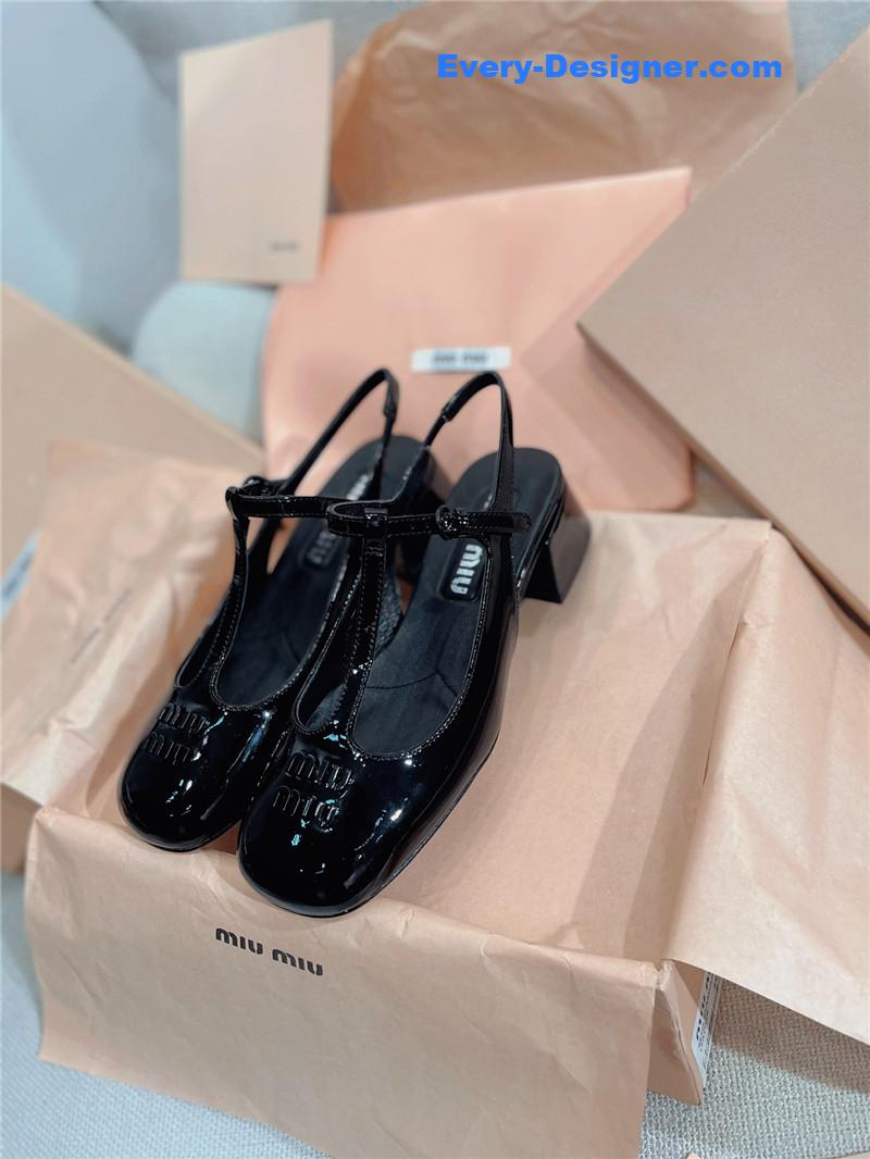 miumiu spring summer patent leather strap high heels