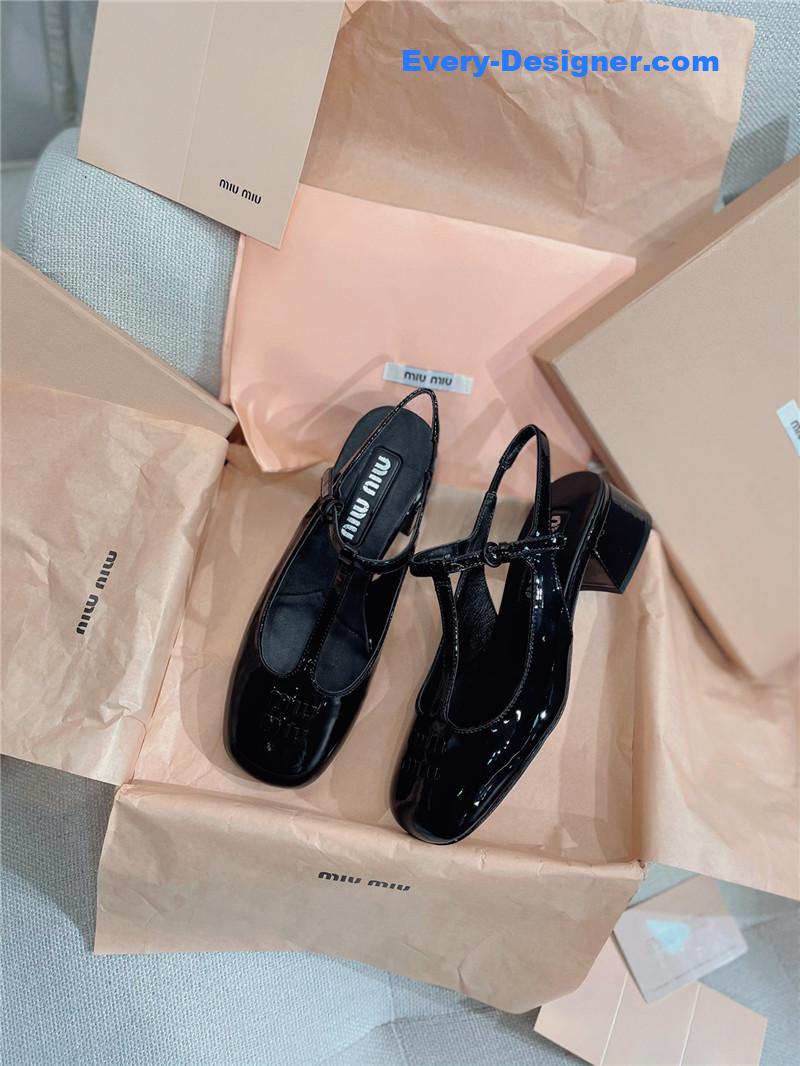 miumiu spring summer patent leather strap high heels