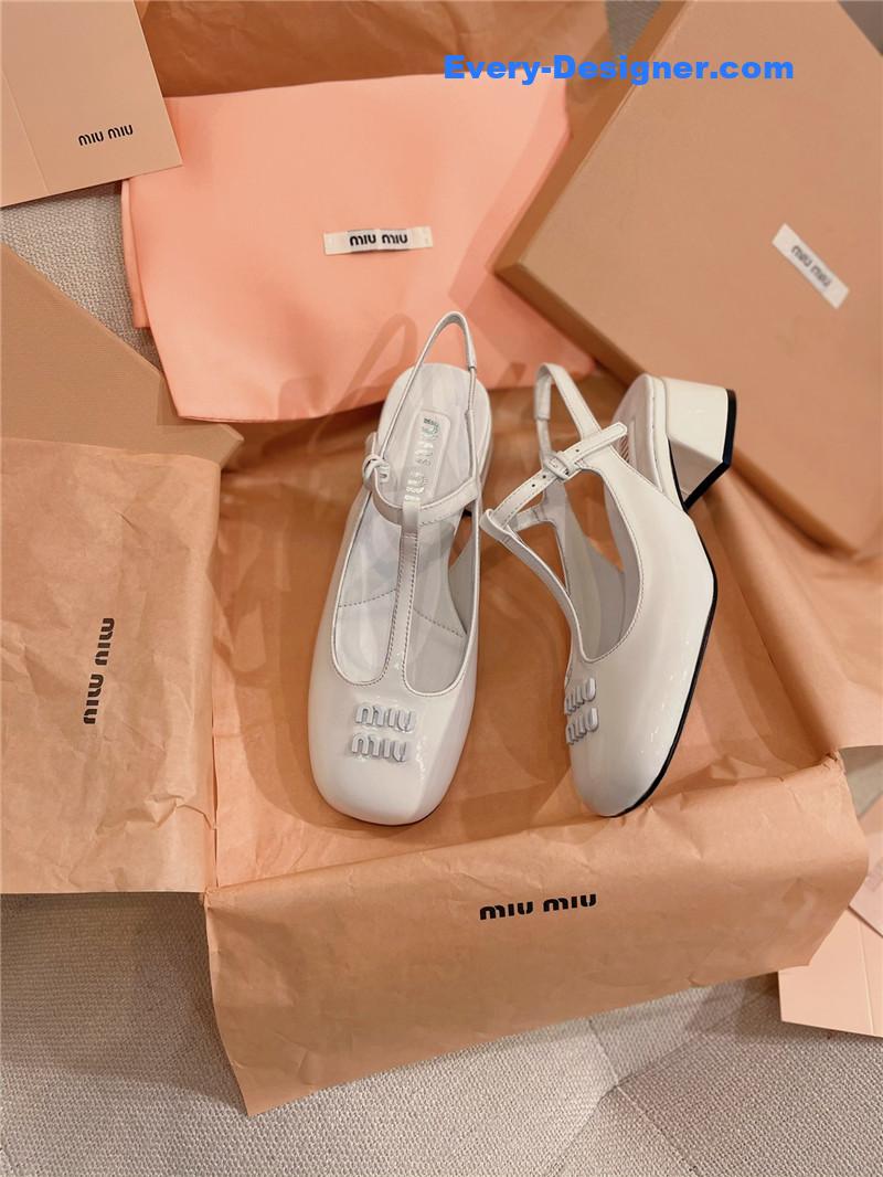 miumiu spring summer patent leather strap high heels