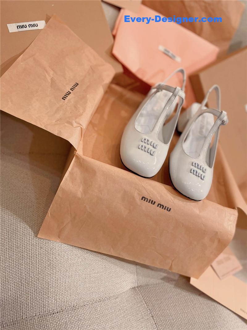 M1um1u spring summer patent leather strap high heels