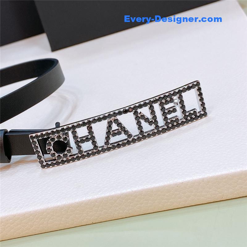 ch**el stainless steel buckle D1am0nd calfskin belt