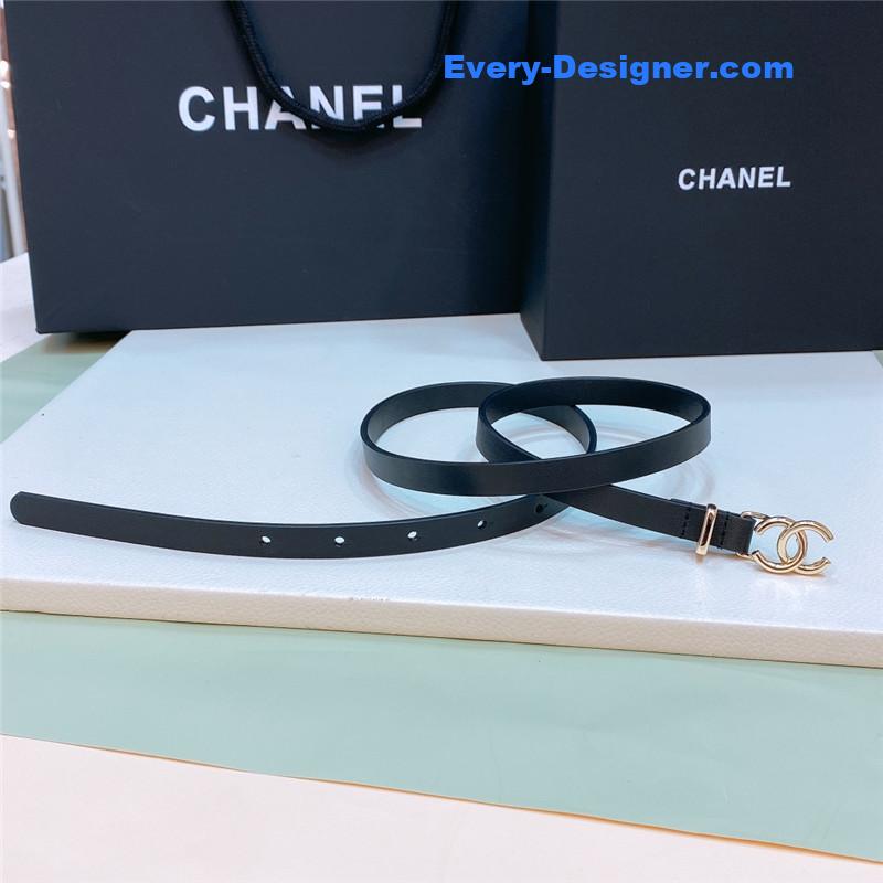 Ch**el brass gold-tone metal calfskin belt