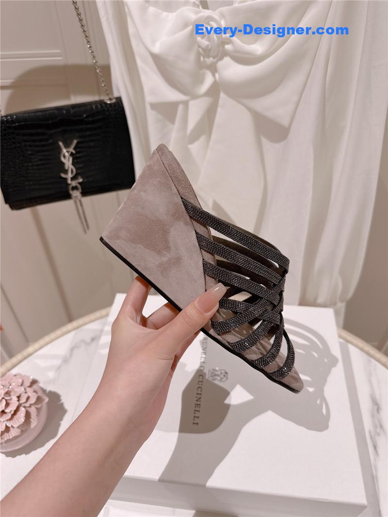 steel D1am0nd wedge slippers