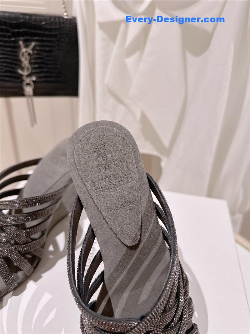 steel D1am0nd wedge slippers