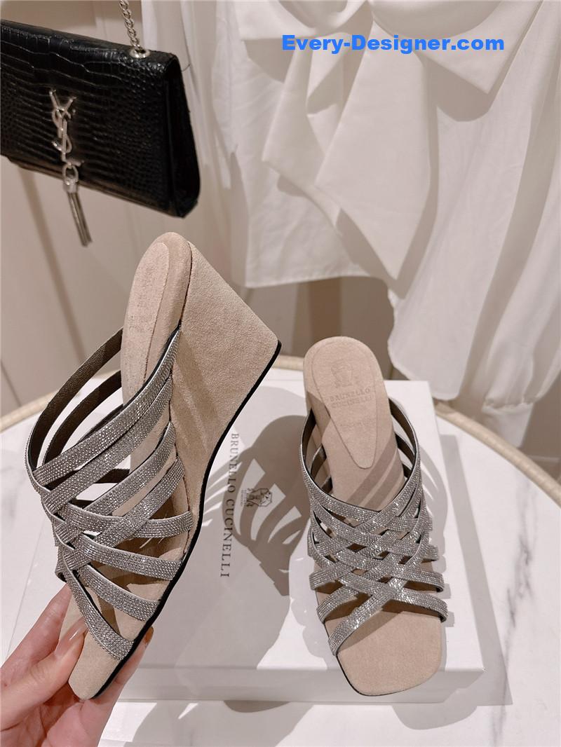 steel D1am0nd wedge slippers