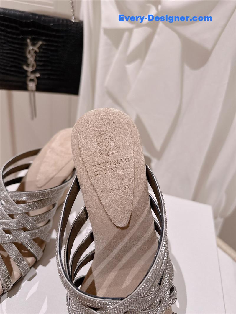 steel D1am0nd wedge slippers