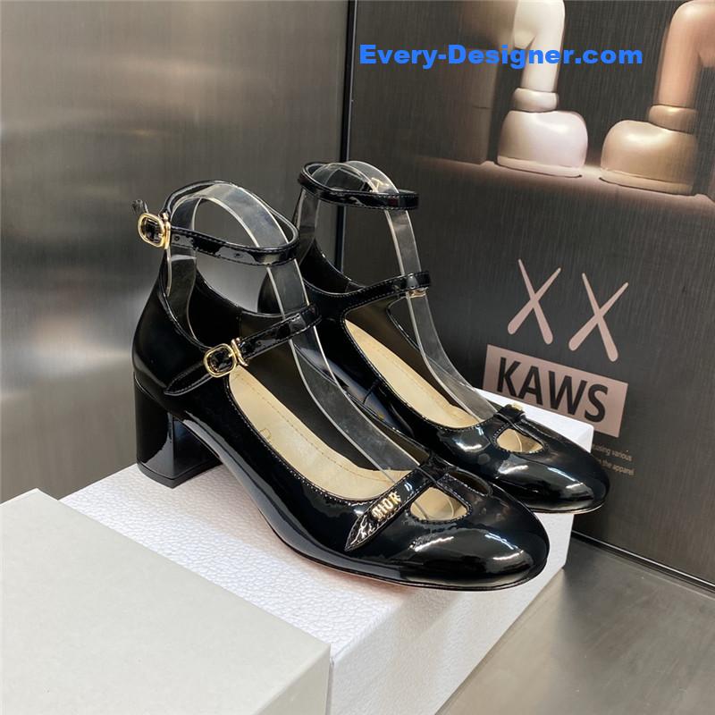 dior retro roman style low heel doll women’s shoes