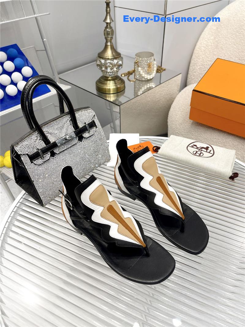Hermes color block sandals