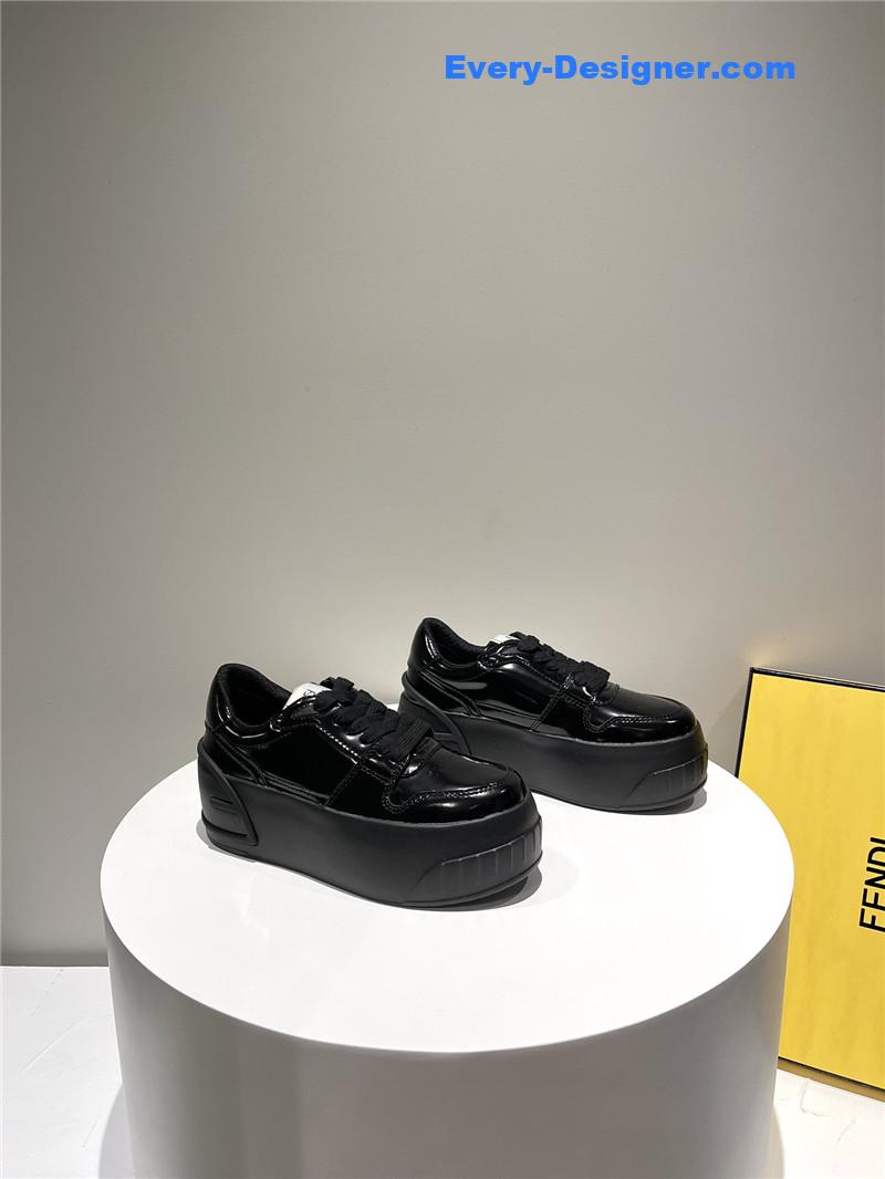 f**di platform shoes in S*per soft patent leather