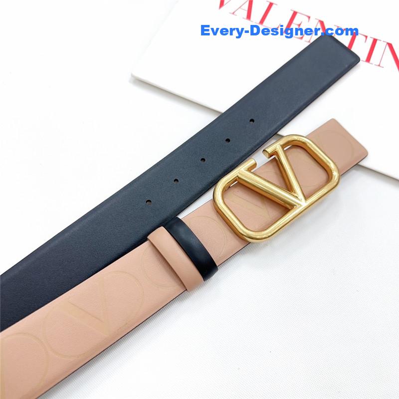 Va1e*ntin0 new double-sided top layer cowhide belt