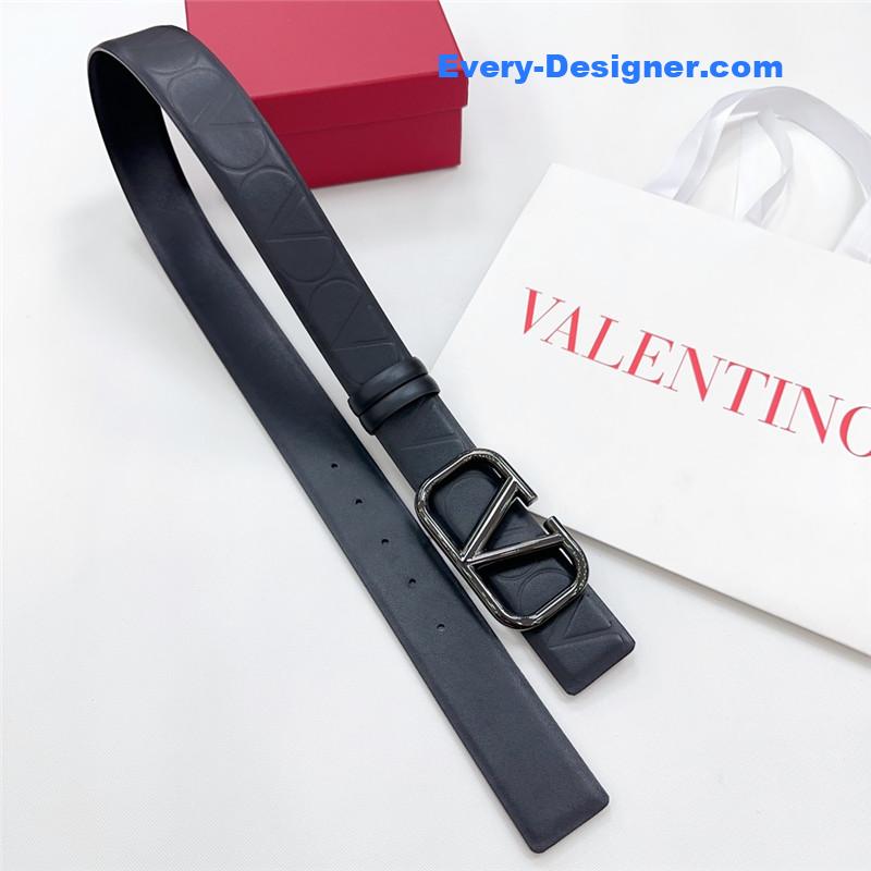 Va1e*ntin0 new double-sided top layer cowhide belt