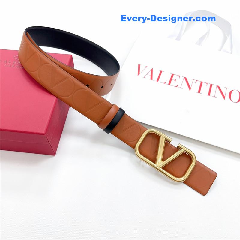 Va1e*ntin0 new double-sided top layer cowhide belt