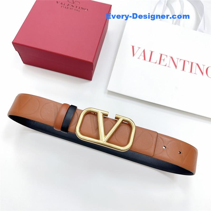 Va1e*ntin0 new double-sided top layer cowhide belt