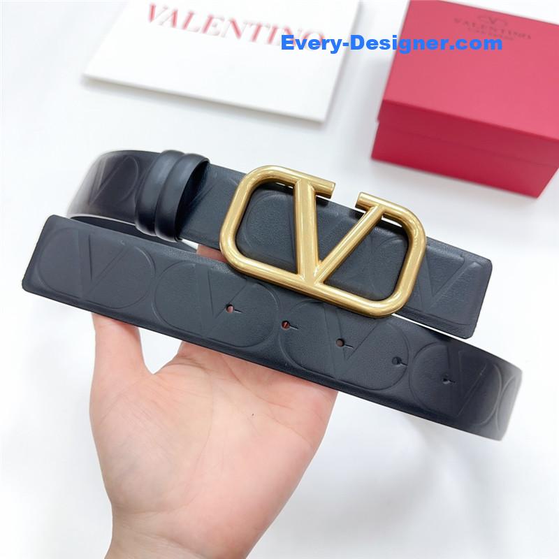 Va1e*ntin0 new double-sided top layer cowhide belt