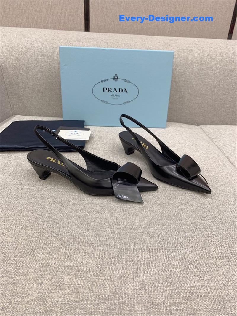 prada catwalk new cat heel origami back empty shoes