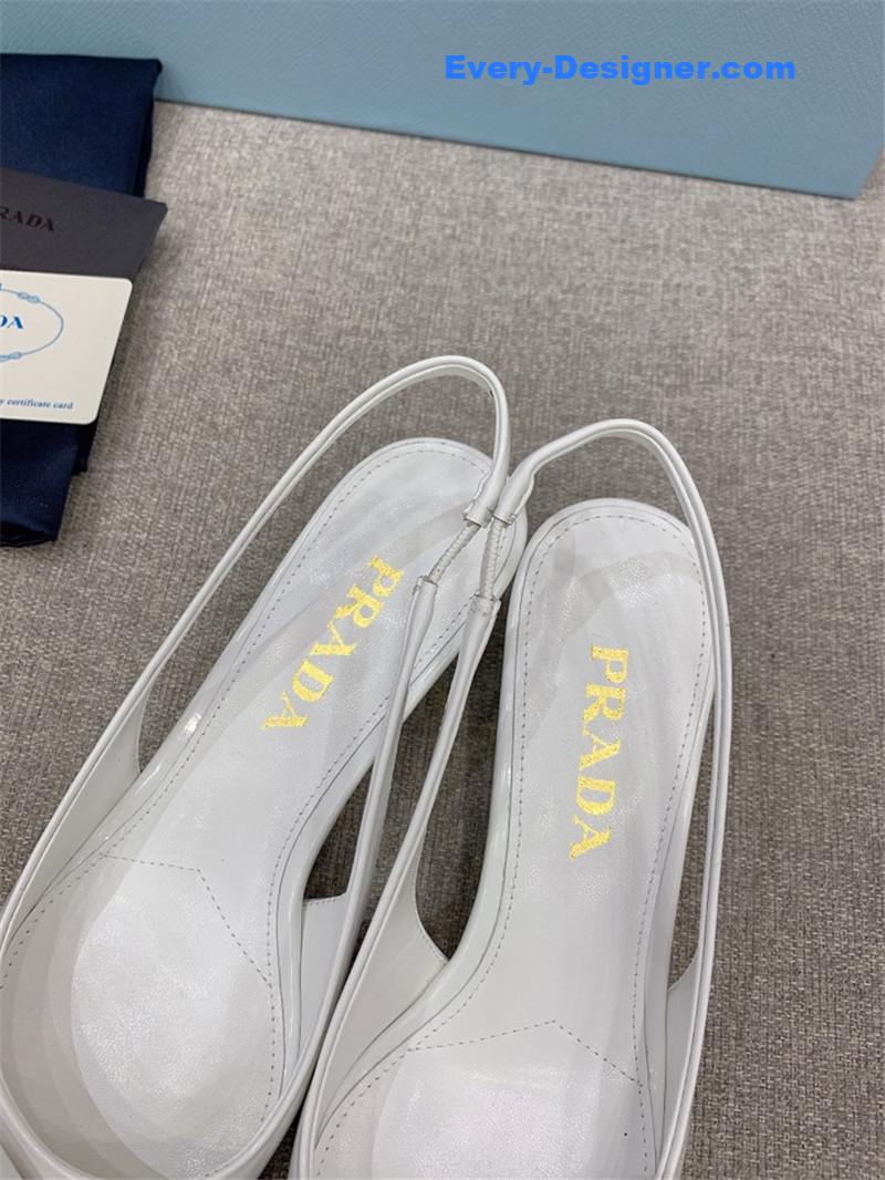 Pra*a catwalk new cat heel origami back empty shoes