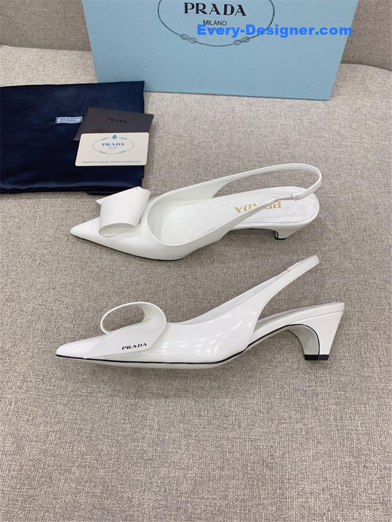 Pra*a catwalk new cat heel origami back empty shoes