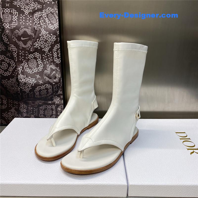 dior new Spirit clip toe casual flat elastic female sandals