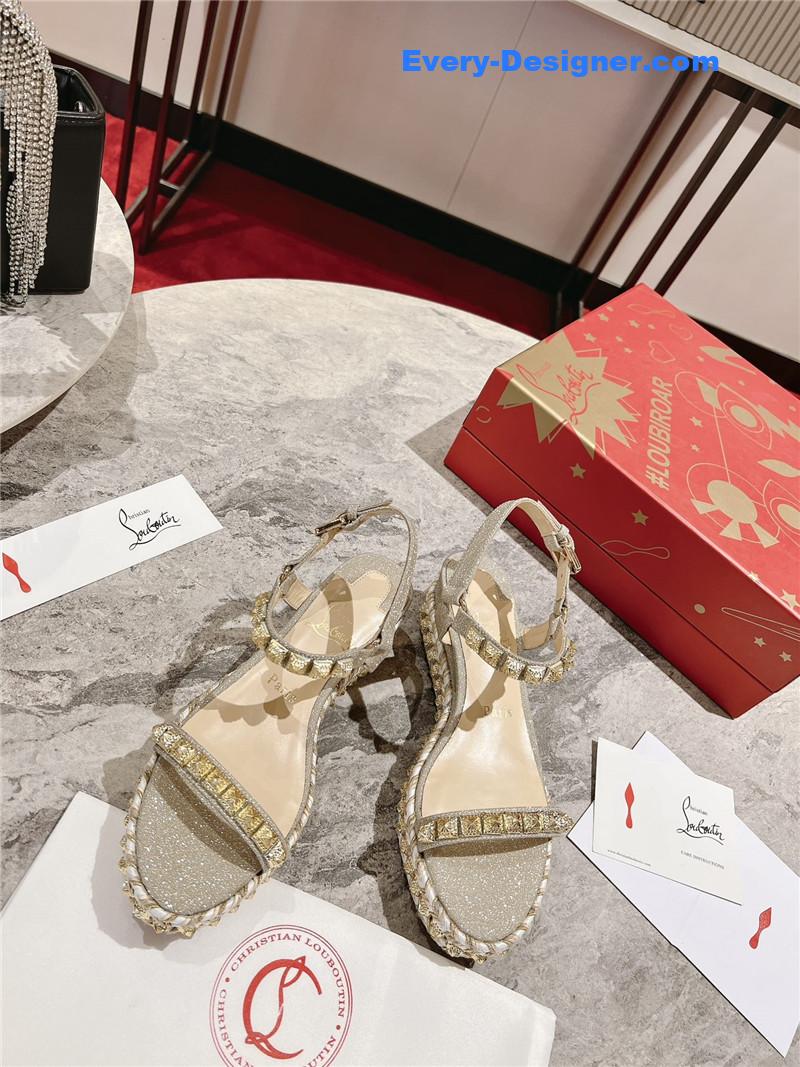 Chr1st1an louboutin wedge sandals