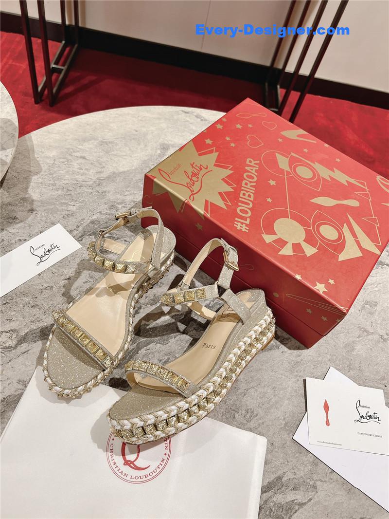 Chr1st1an louboutin wedge sandals