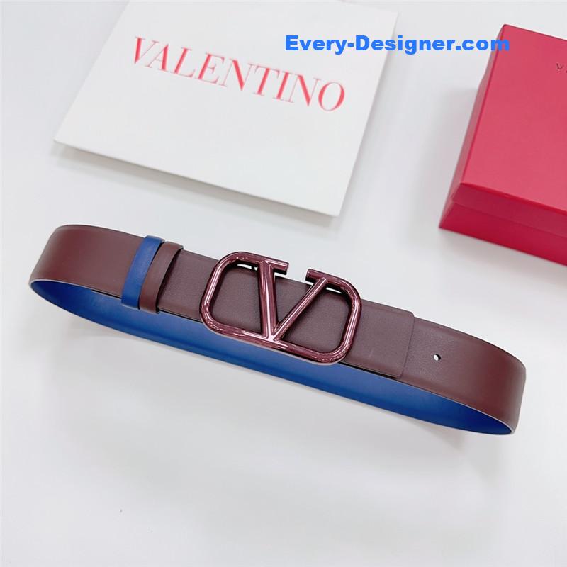 Va1e*ntin0 new double-sided top layer cowhide belt