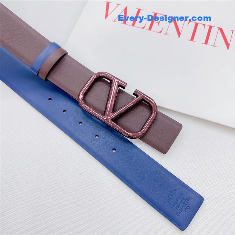 Va1e*ntin0 new double-sided top layer cowhide belt