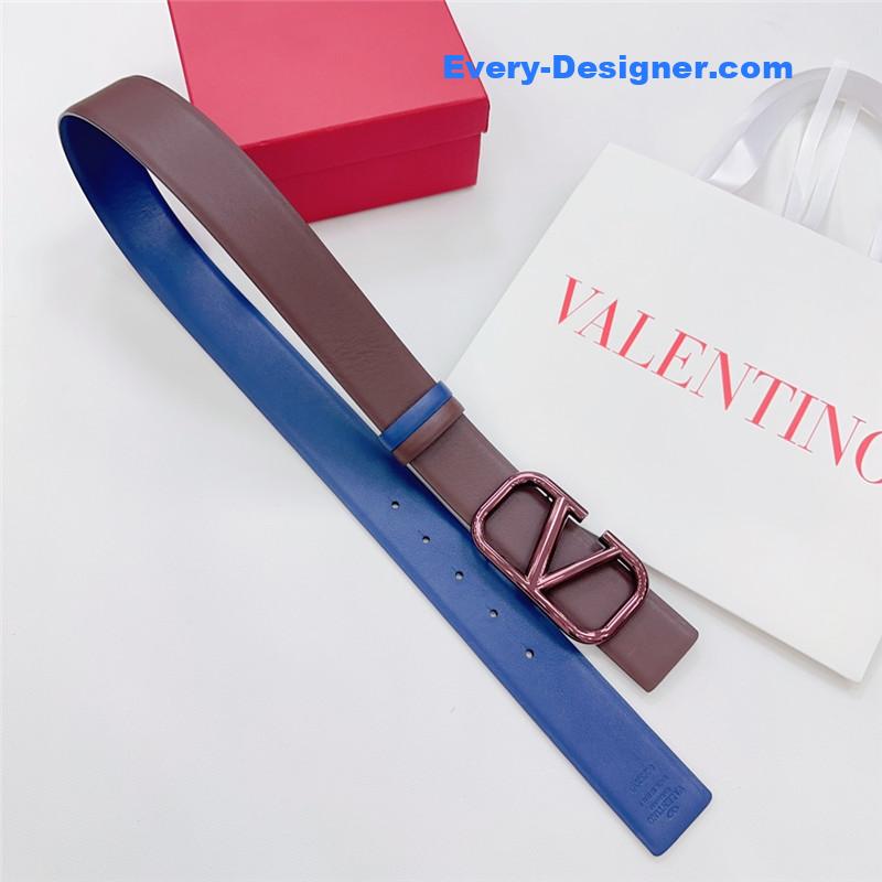 Va1e*ntin0 new double-sided top layer cowhide belt