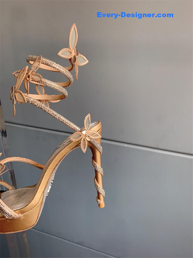 rene caovilla crystal butterfly high heel sandals