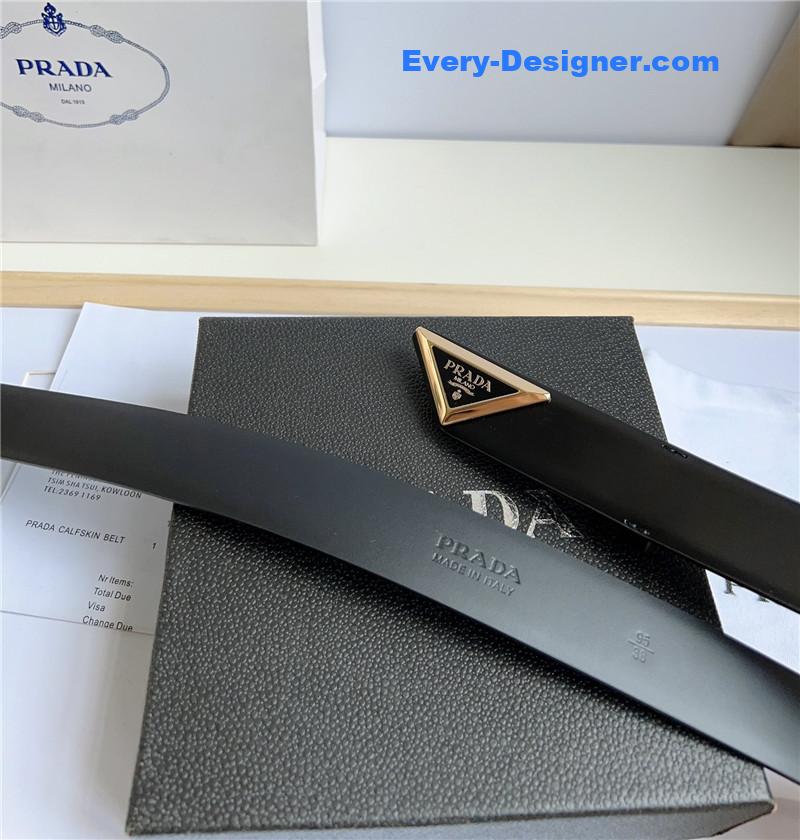 Pra*a enamelled metal triangle logo belt