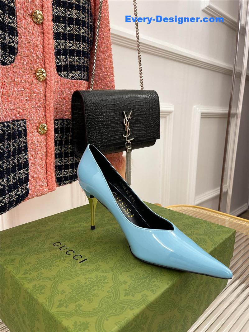 Gvc*1 metal heel pointed high heels