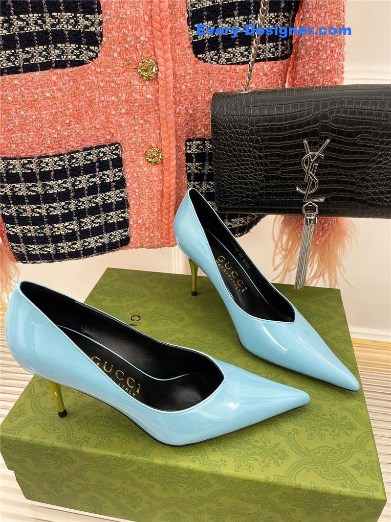 Gucci metal heel pointed high heels