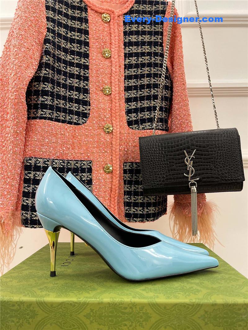 Gvc*1 metal heel pointed high heels