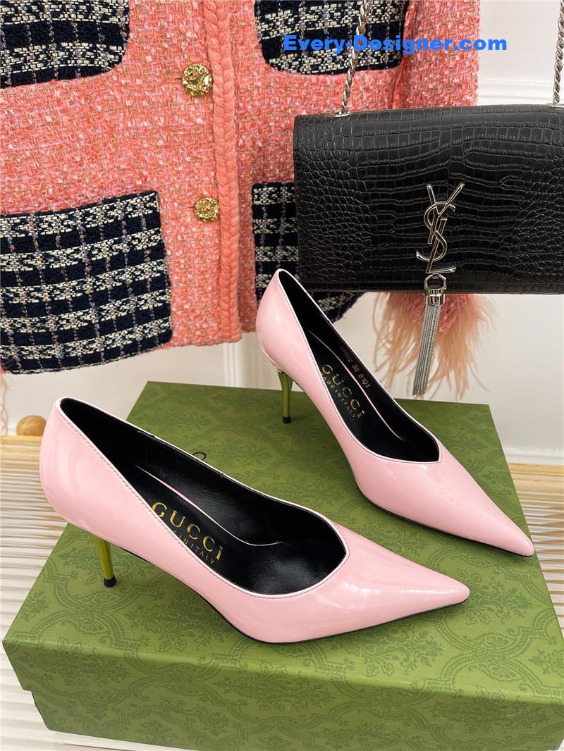 Gucci metal heel pointed high heels