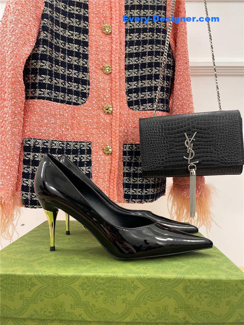 Gvc*1 metal heel pointed high heels