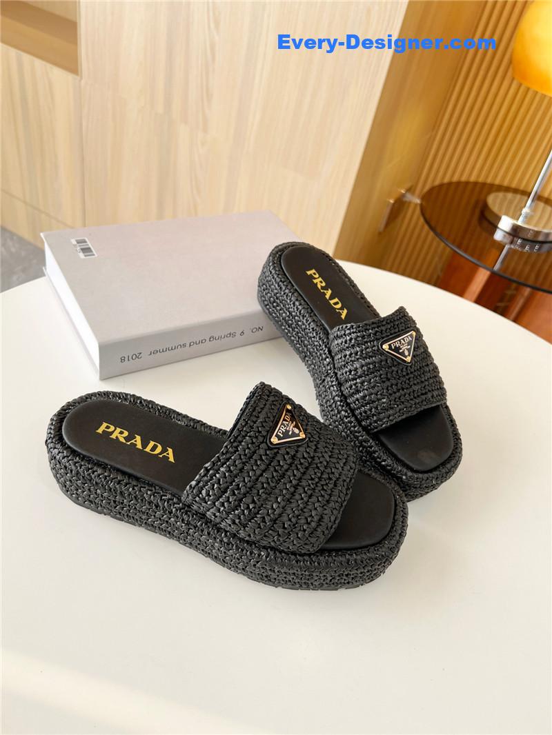prada hand-woven slippers