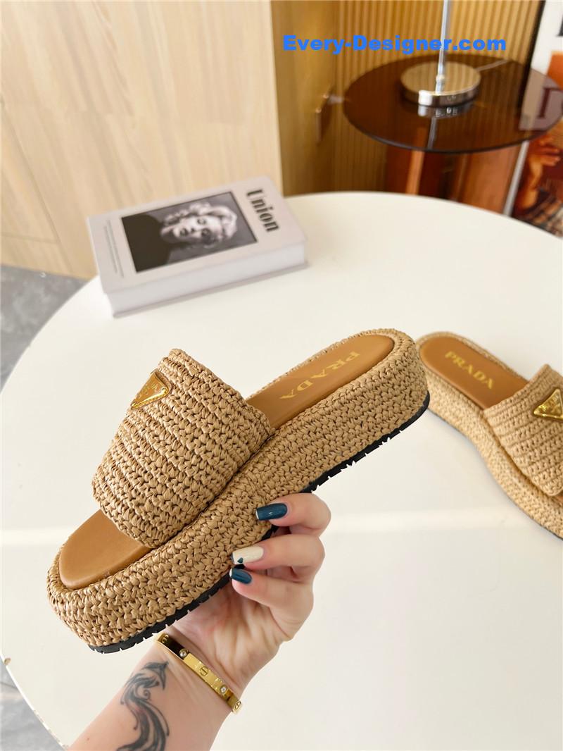 Pra*a hand-woven slippers