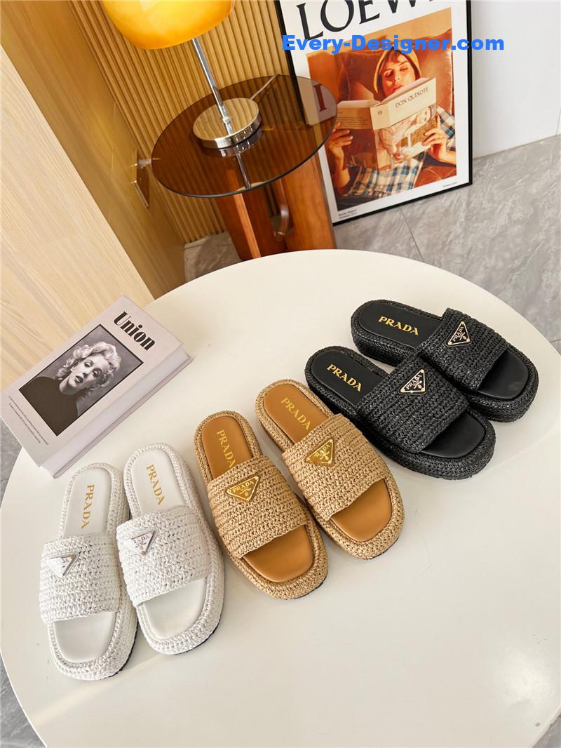 Pra*a hand-woven slippers