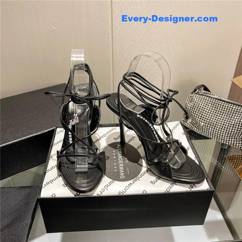 alexander wang metal rhinestone buckle sandals