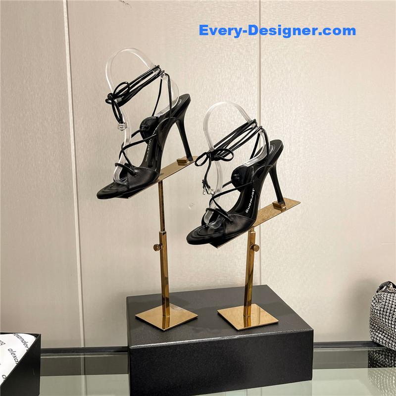 alexander wang metal rhinestone buckle sandals